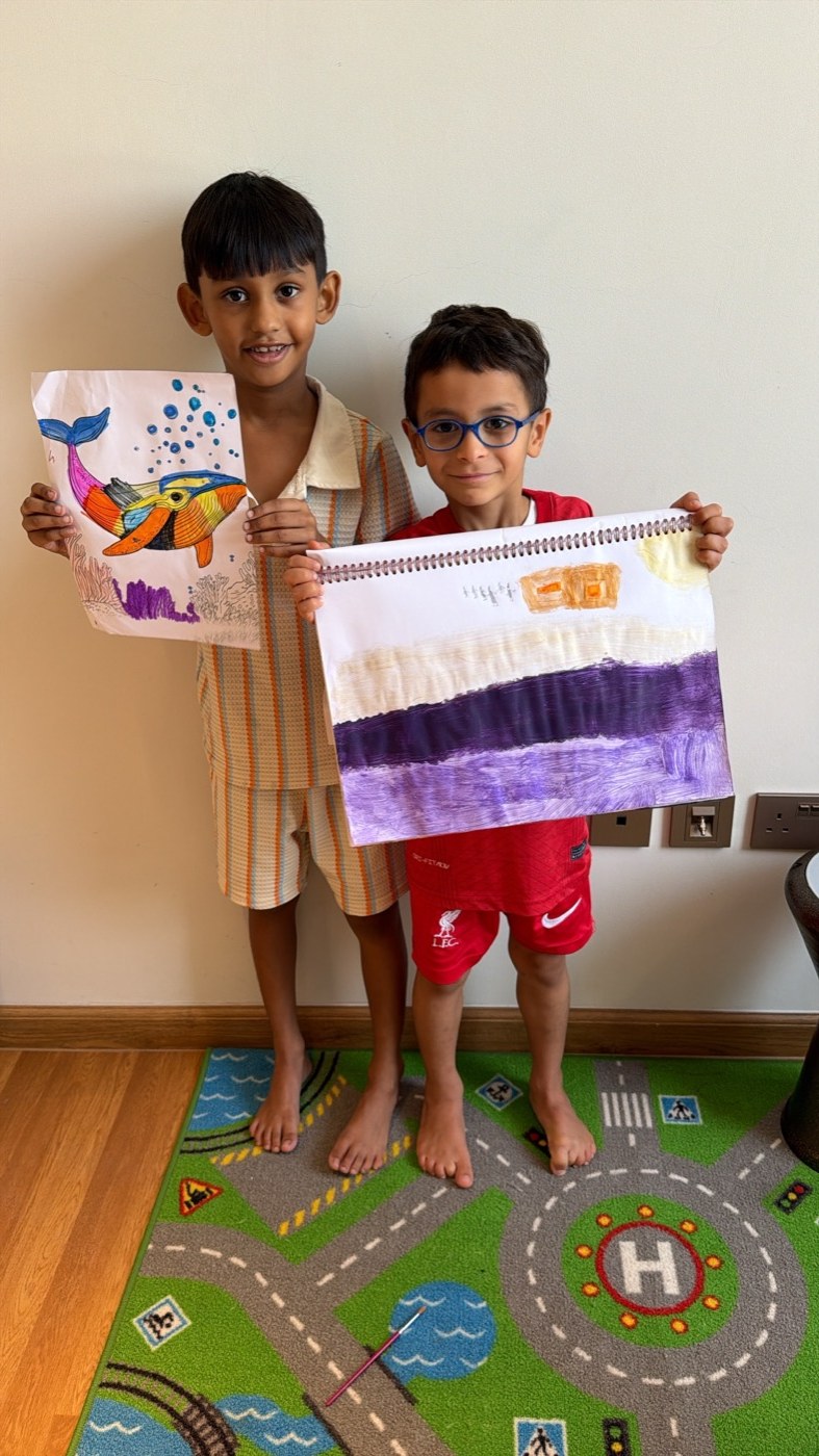 A bright hand-painted artwork